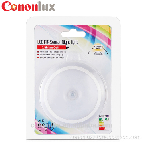 PIR led motion sensor wall lamp night light with lithium battery powered for cabinet stair kitchen bedroom wardrobe